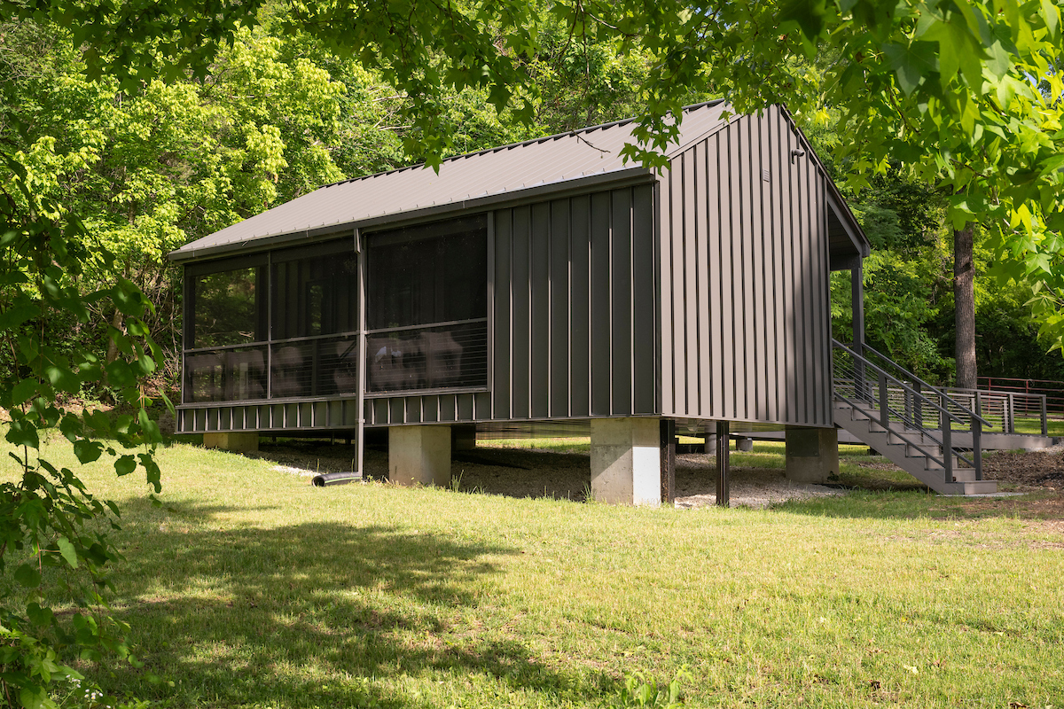Ozark field station surrounded by grass